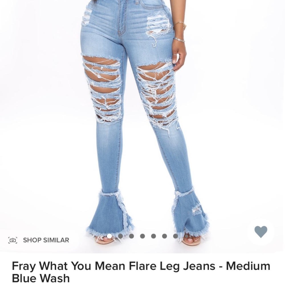 Fashion Nova - Fray What You Mean Flare Leg Jeans